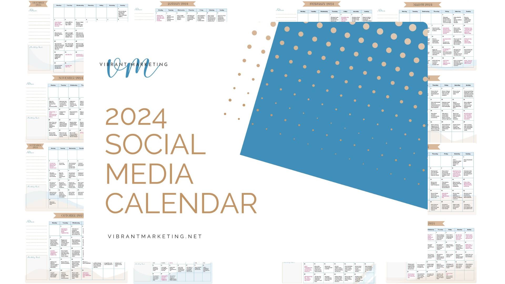 Social media content calendar